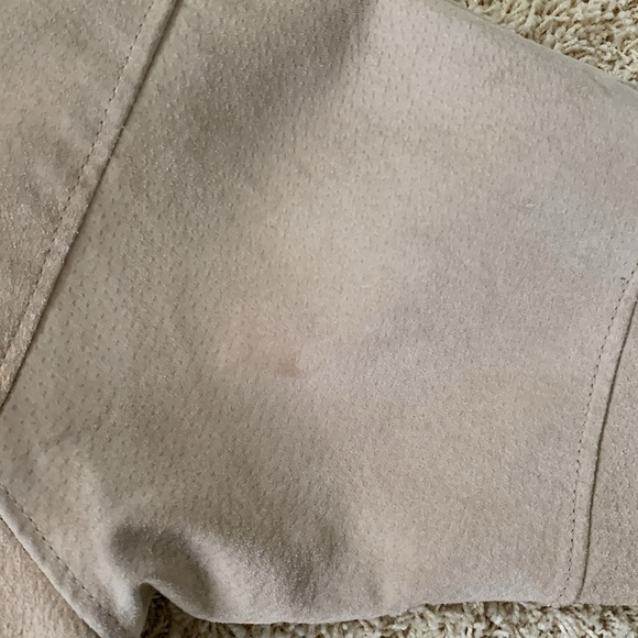 Pelle tan suede faux fur oversized heavy winter pea coat SZ M VTG 80s vintage - Picture 13 of 16